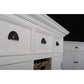 NovaSolo Halifax 49" Classic White Mahogany Buffet With 3 Drawers & 2 Rattan Baskets