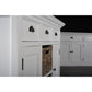 NovaSolo Halifax 49" Classic White Mahogany Buffet With 3 Drawers & 2 Rattan Baskets