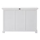 NovaSolo Halifax 49" Classic White Mahogany Buffet With 3 Drawers & 2 Rattan Baskets