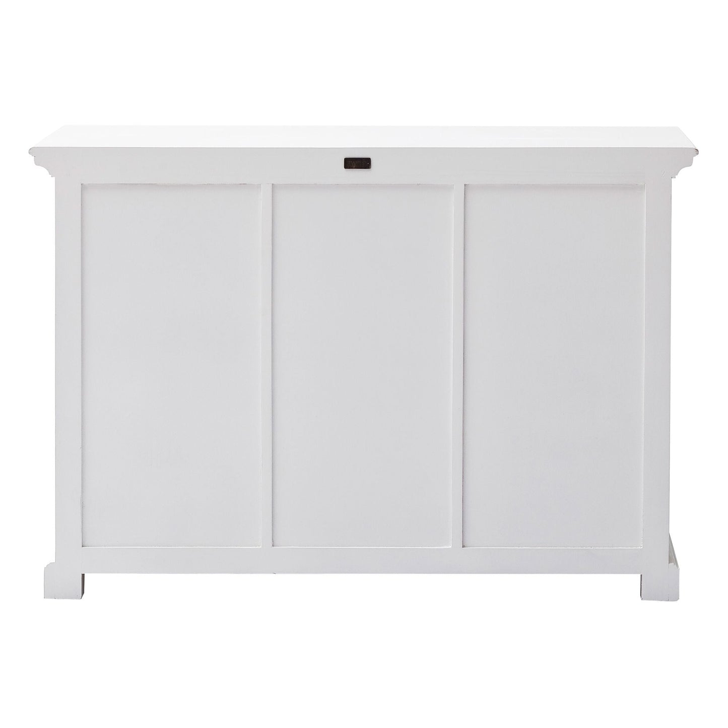 NovaSolo Halifax 49" Classic White Mahogany Buffet With 3 Drawers & 2 Rattan Baskets