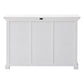 NovaSolo Halifax 49" Classic White Mahogany Buffet With 3 Drawers & 2 Rattan Baskets