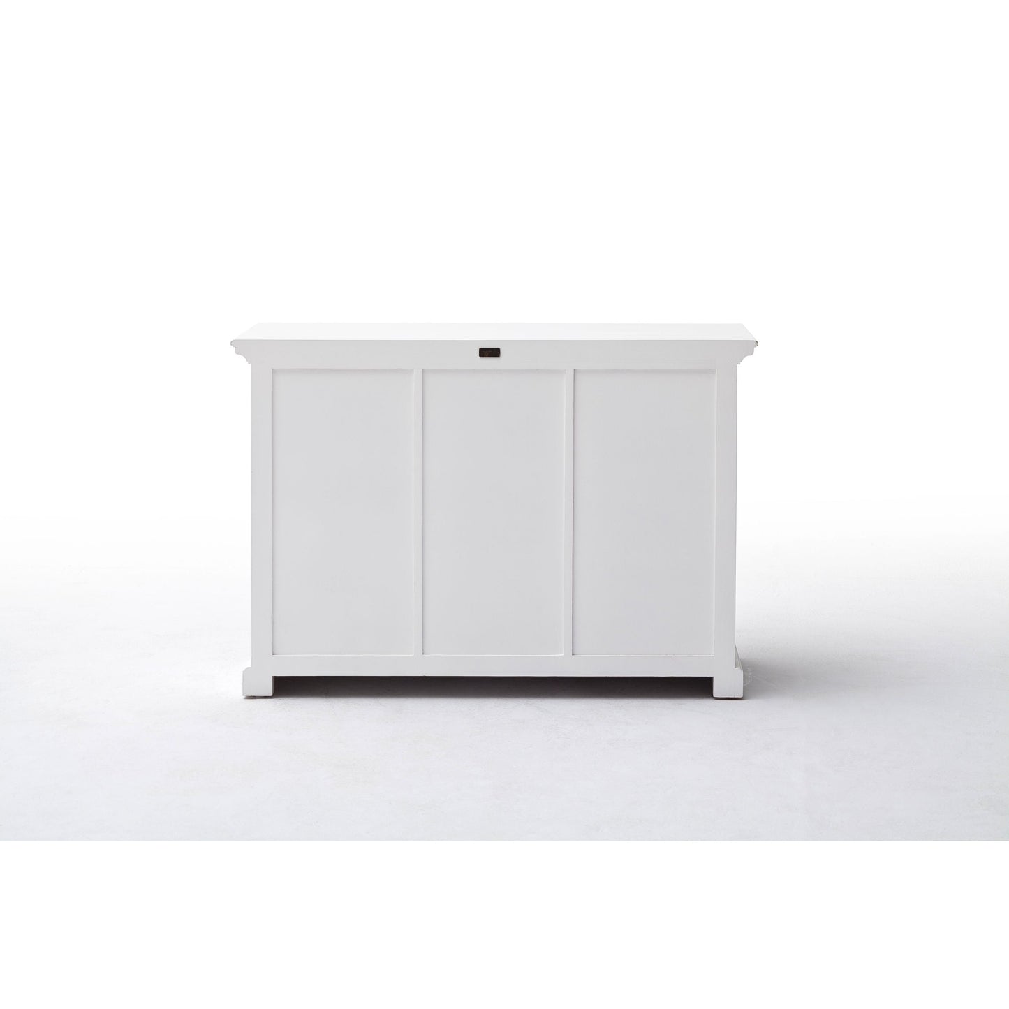 NovaSolo Halifax 49" Classic White Mahogany Buffet With 3 Drawers & 2 Rattan Baskets