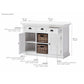 NovaSolo Halifax 49" Classic White Mahogany Buffet With 3 Drawers & 2 Rattan Baskets