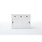 NovaSolo Halifax 49" Classic White Mahogany Buffet With 3 Drawers & 2 Sliding Doors