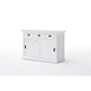 NovaSolo Halifax 49" Classic White Mahogany Buffet With 3 Drawers & 2 Sliding Doors