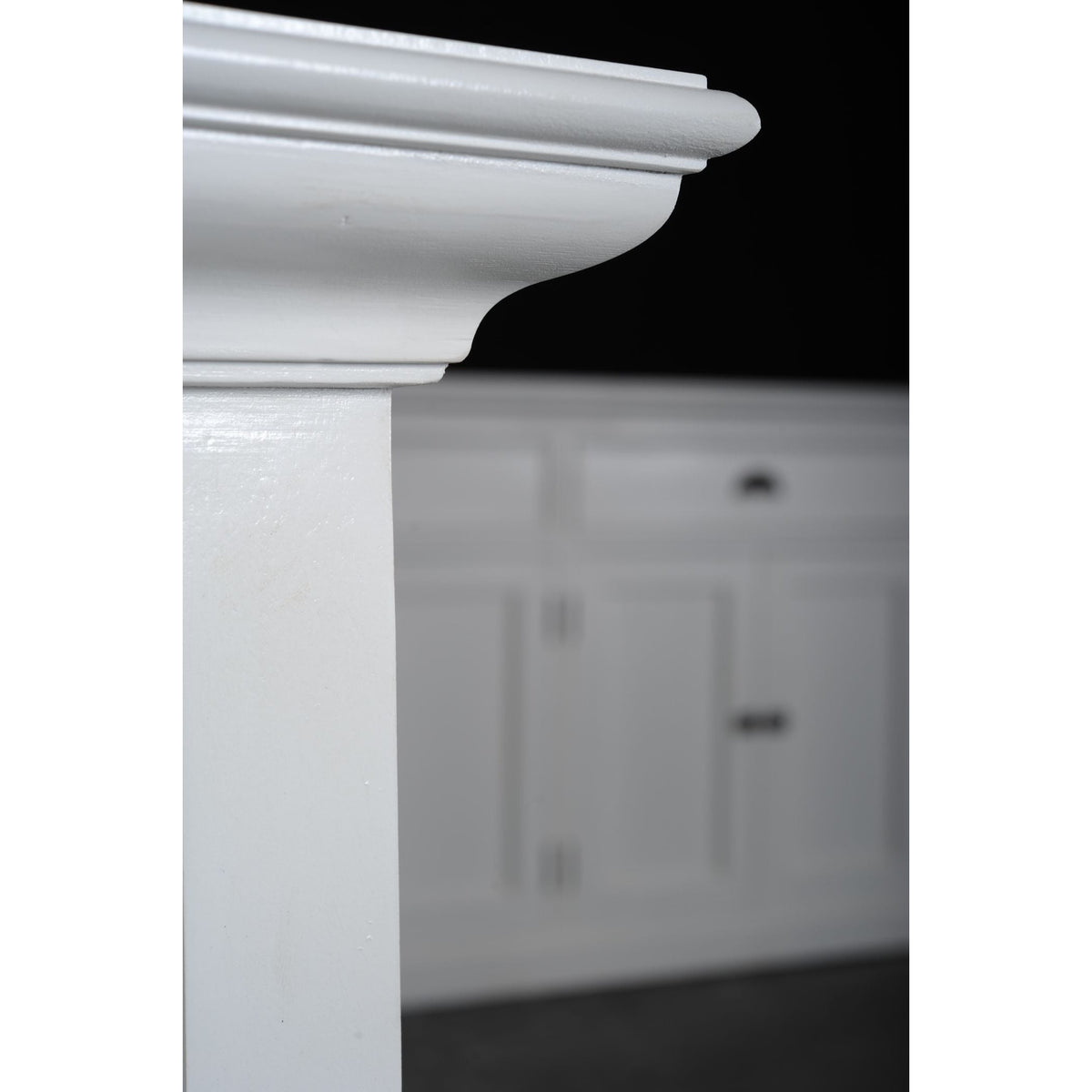 NovaSolo Halifax 49" Classic White Mahogany Buffet With 3 Drawers & 2 Sliding Doors