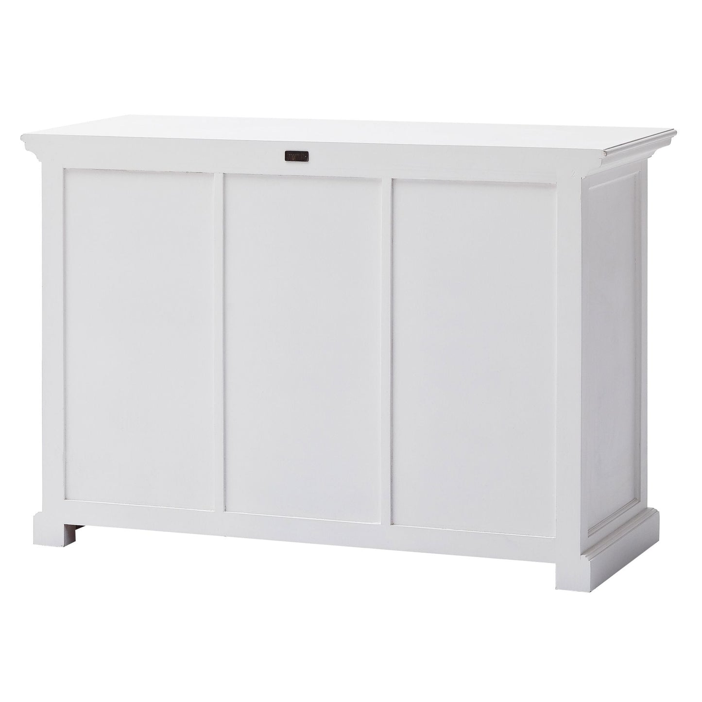 NovaSolo Halifax 49" Classic White Mahogany Buffet With 3 Drawers & 6 Rattan Baskets