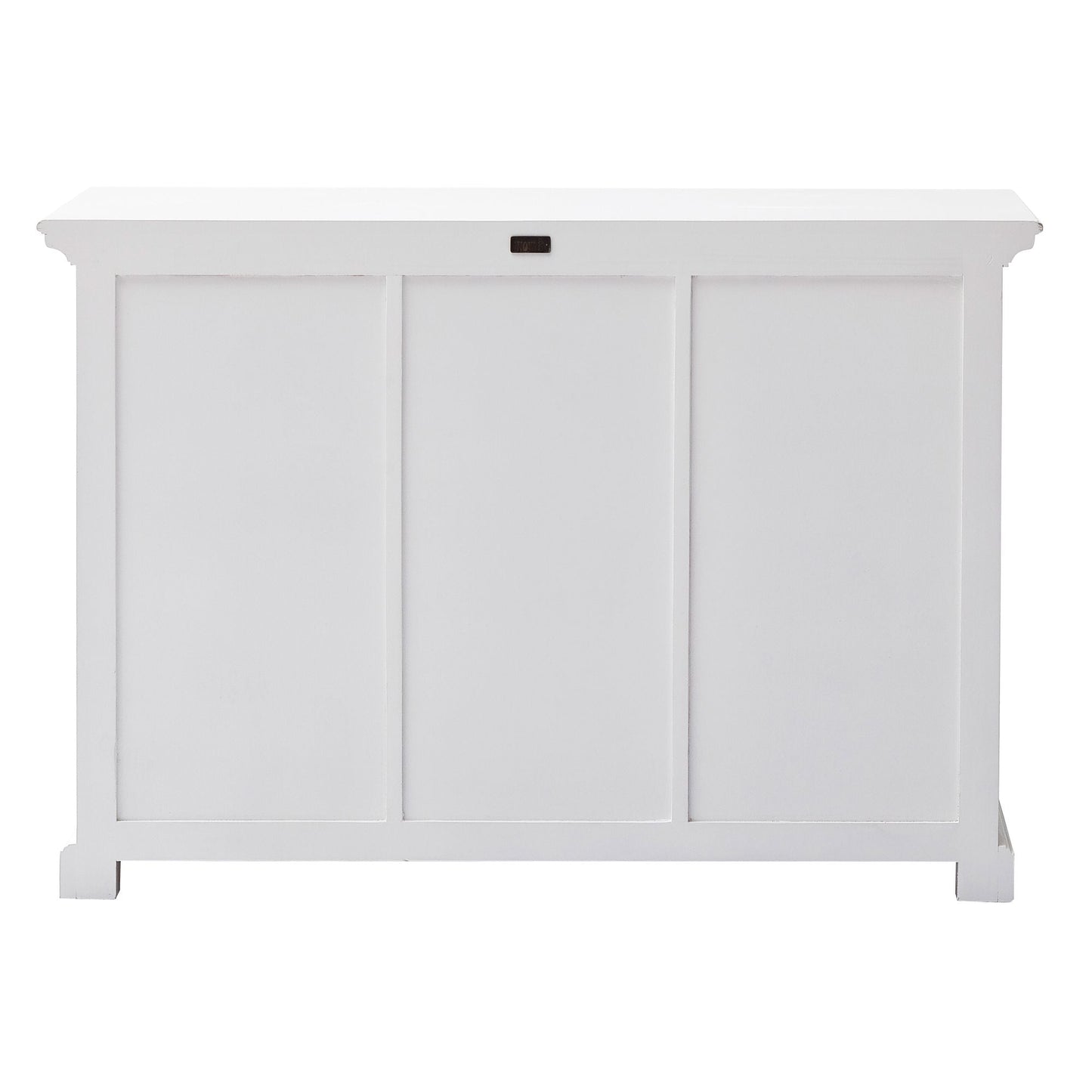 NovaSolo Halifax 49" Classic White Mahogany Buffet With 3 Drawers & 6 Rattan Baskets