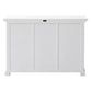 NovaSolo Halifax 49" Classic White Mahogany Buffet With 3 Drawers & 6 Rattan Baskets