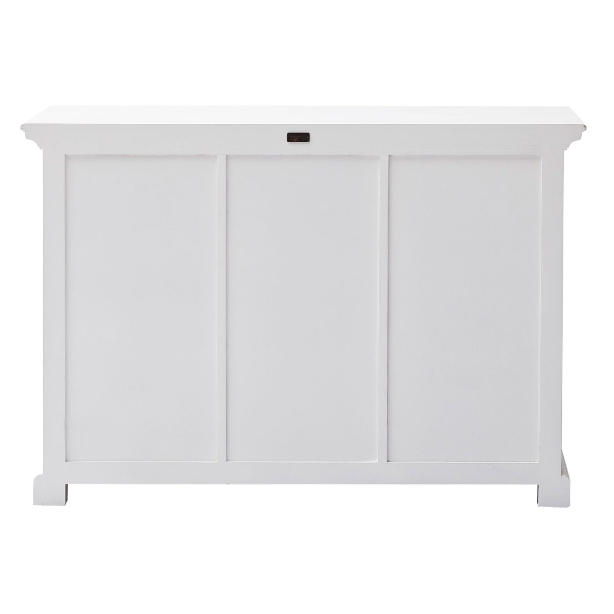 NovaSolo Halifax 49" Classic White Mahogany Buffet With 3 Drawers & 6 Rattan Baskets