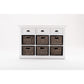 NovaSolo Halifax 49" Classic White Mahogany Buffet With 3 Drawers & 6 Rattan Baskets