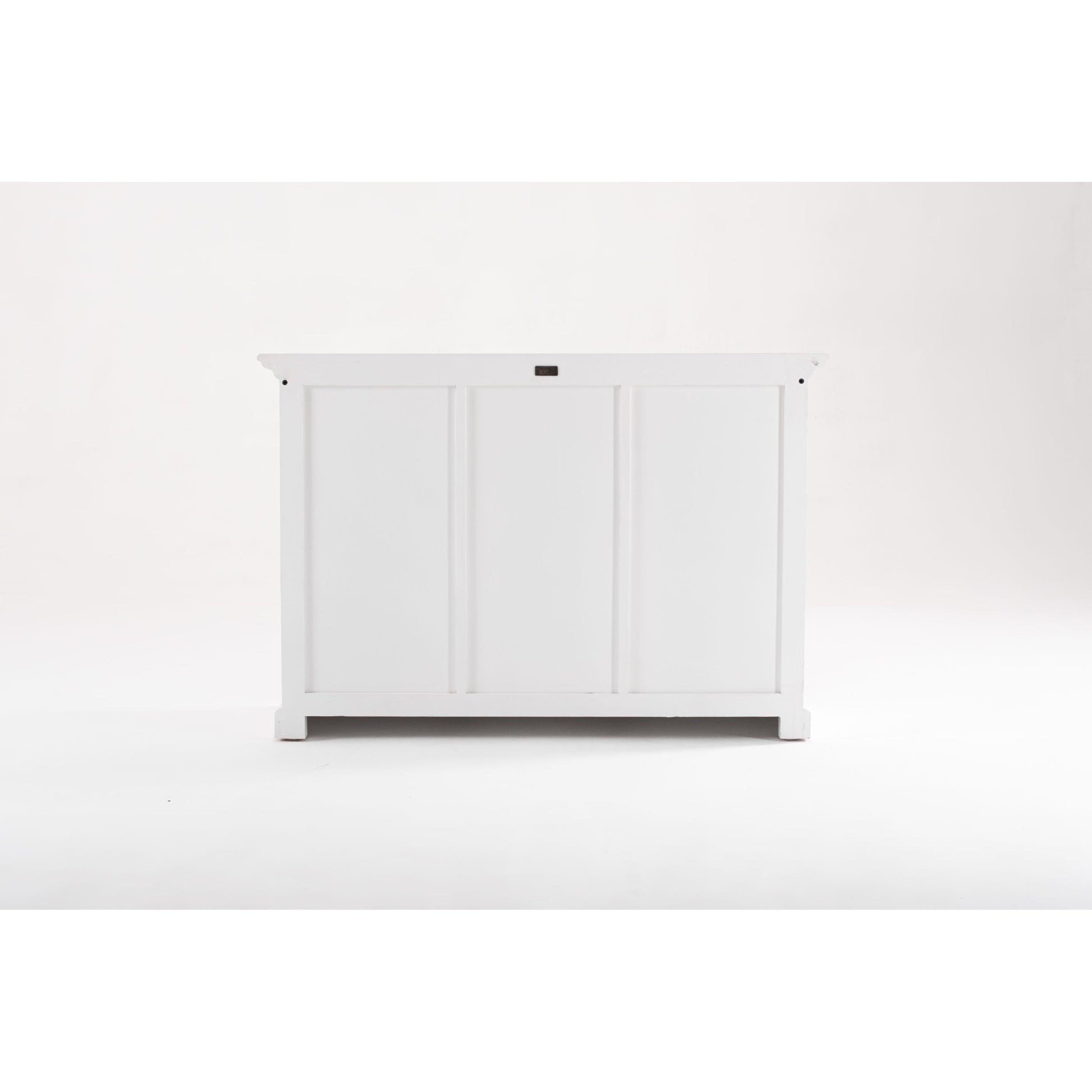 NovaSolo Halifax 49" Classic White Mahogany Buffet With 3 Drawers & 6 Rattan Baskets