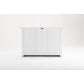 NovaSolo Halifax 49" Classic White Mahogany Buffet With 3 Drawers & 6 Rattan Baskets