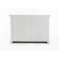 NovaSolo Halifax 49" Classic White Mahogany Kitchen Buffet With 4 Drawers & 2 Rattan Baskets
