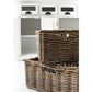 NovaSolo Halifax 49" Classic White Mahogany Kitchen Buffet With 4 Drawers & 2 Rattan Baskets