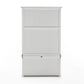 NovaSolo Halifax 54" Classic White Mahogany Hutch Cabinet With 2 Doors