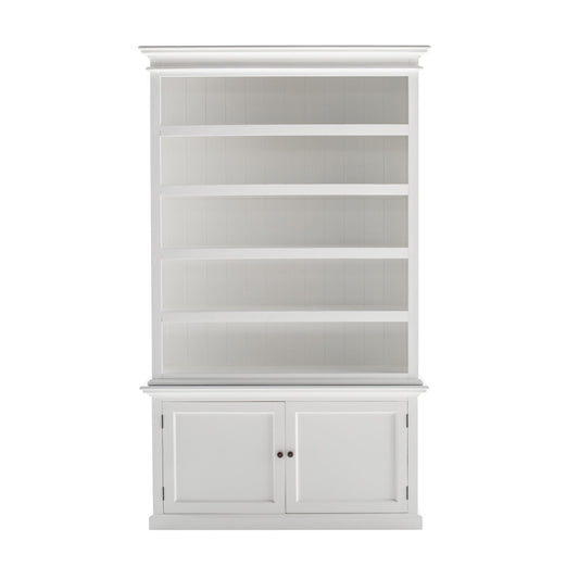 NovaSolo Halifax 54" Classic White Mahogany Hutch Cabinet With 2 Doors