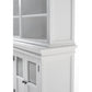 NovaSolo Halifax 57" Classic White Hutch Cabinet Unit With 4 Bevelled Glass Doors