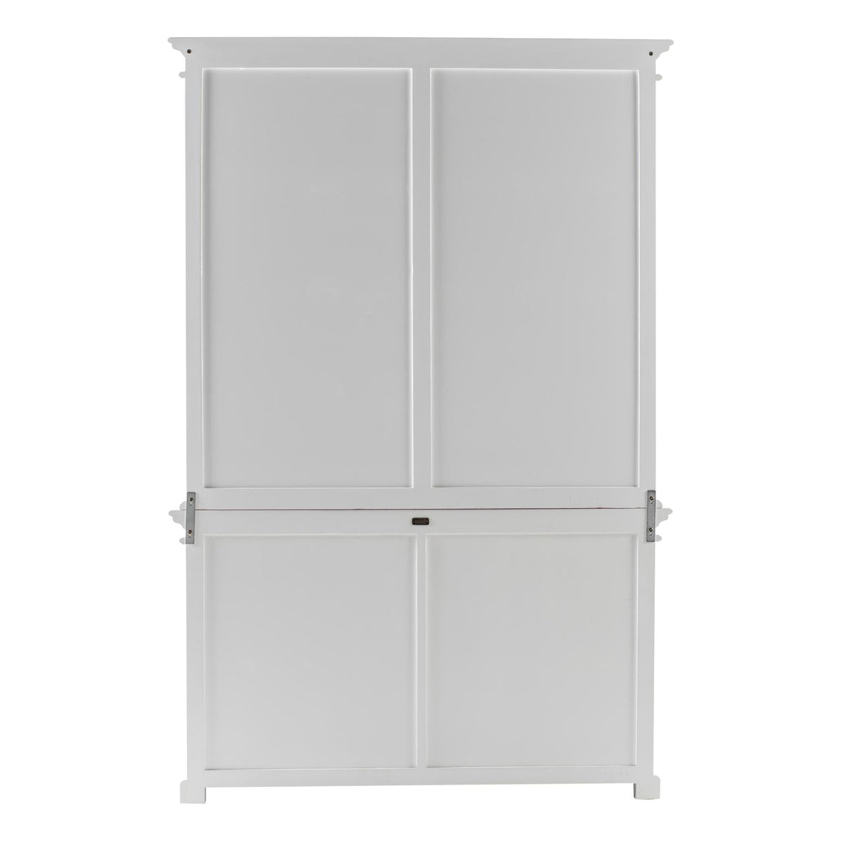 NovaSolo Halifax 57" Classic White Hutch Cabinet Unit With 4 Bevelled Glass Doors