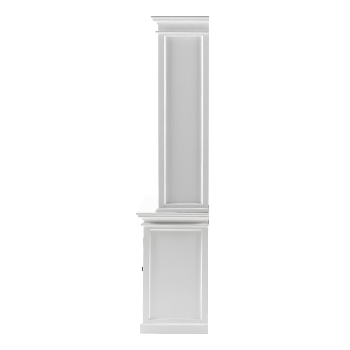 NovaSolo Halifax 57" Classic White Hutch Cabinet Unit With 4 Bevelled Glass Doors