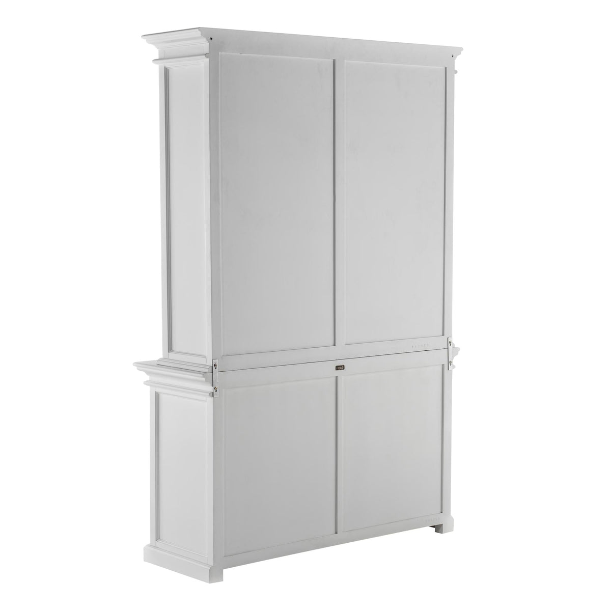 NovaSolo Halifax 57" Classic White Hutch Cabinet Unit With 4 Bevelled Glass Doors