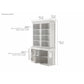 NovaSolo Halifax 57" Classic White Hutch Cabinet Unit With 4 Bevelled Glass Doors