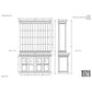 NovaSolo Halifax 57" Classic White Hutch Cabinet Unit With 4 Bevelled Glass Doors