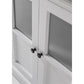 NovaSolo Halifax 57" Classic White Hutch Cabinet Unit With 4 Bevelled Glass Doors