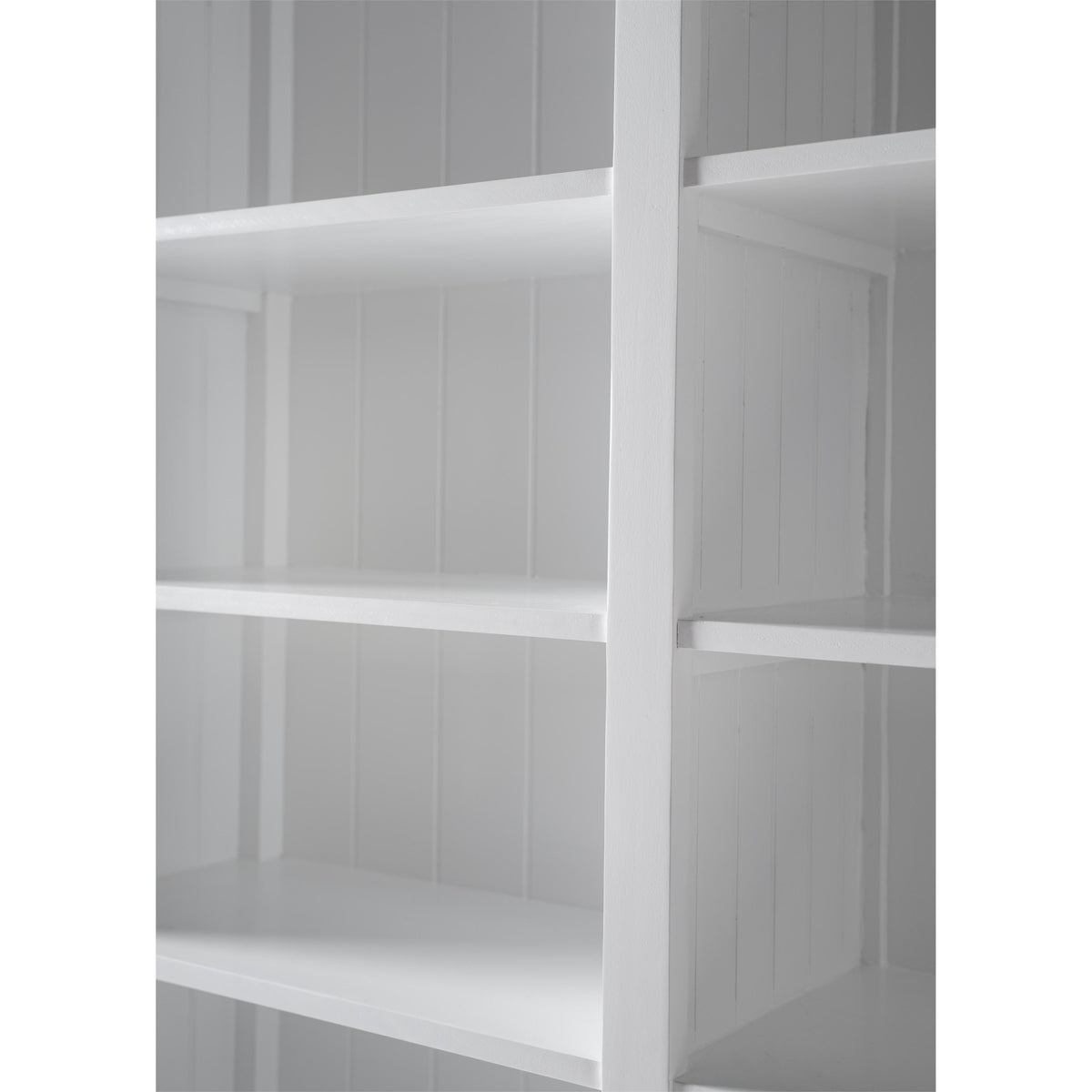 NovaSolo Halifax 57" Classic White Hutch Cabinet Unit With 4 Bevelled Glass Doors