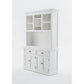 NovaSolo Halifax 57" Classic White Mahogany Buffet Hutch Cabinet With 4 Doors & 2 Adjustable Shelves