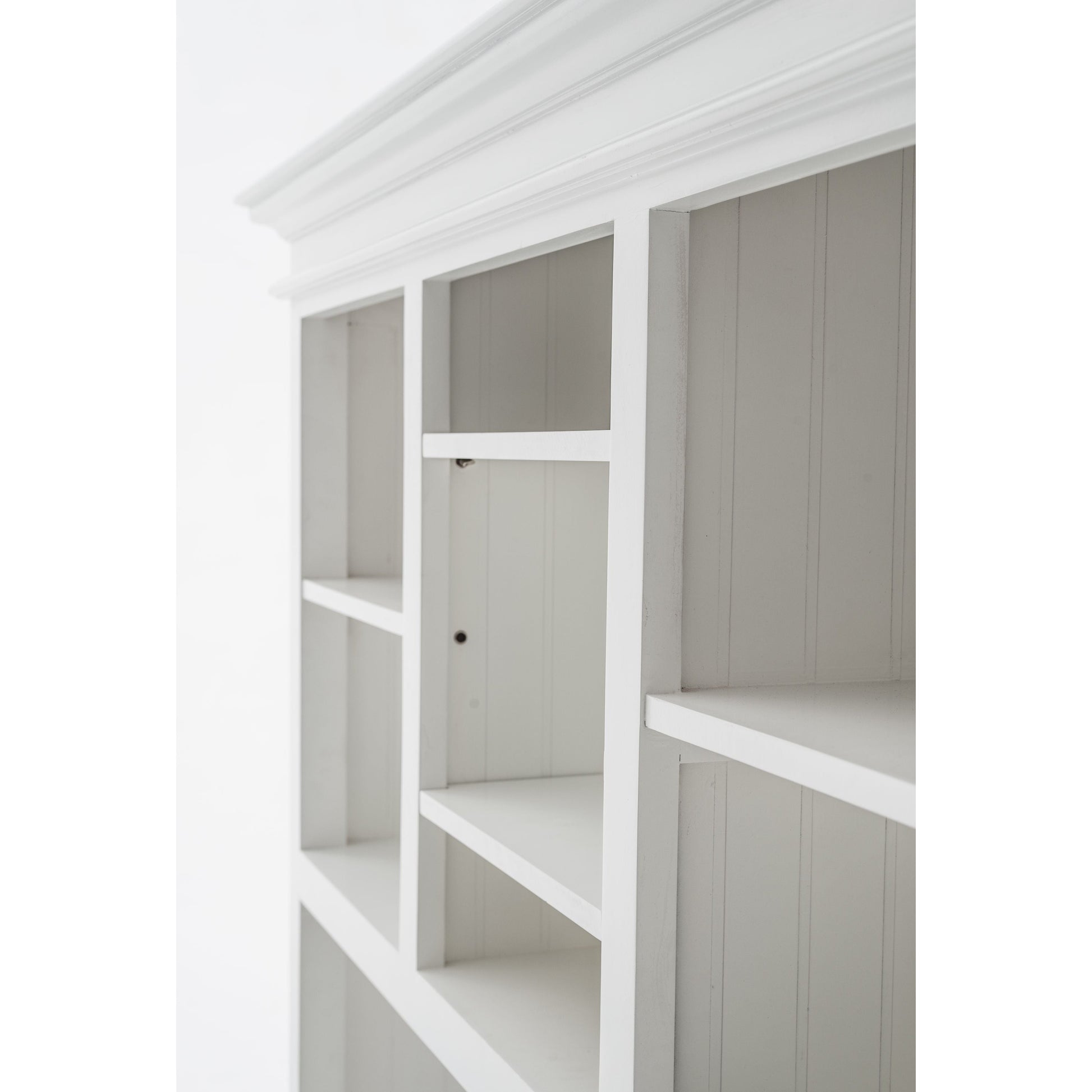 NovaSolo Halifax 57" Classic White Mahogany Buffet Hutch Cabinet With 4 Doors & 2 Adjustable Shelves