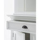 NovaSolo Halifax 57" Classic White Mahogany Buffet Hutch Cabinet With 4 Doors & 2 Adjustable Shelves
