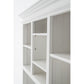NovaSolo Halifax 57" Classic White Mahogany Buffet Hutch Cabinet With 4 Doors & 2 Adjustable Shelves