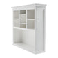 NovaSolo Halifax 57" Classic White Mahogany Buffet Hutch Cabinet With 4 Doors & 2 Adjustable Shelves