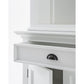 NovaSolo Halifax 57" Classic White Mahogany Buffet Hutch Cabinet With 4 Doors & 2 Adjustable Shelves