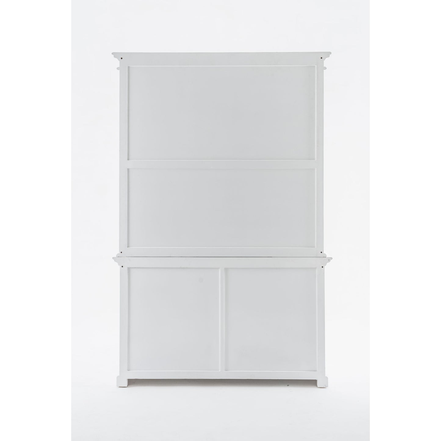 NovaSolo Halifax 57" Classic White Mahogany Buffet Hutch Cabinet With 4 Doors & 2 Adjustable Shelves