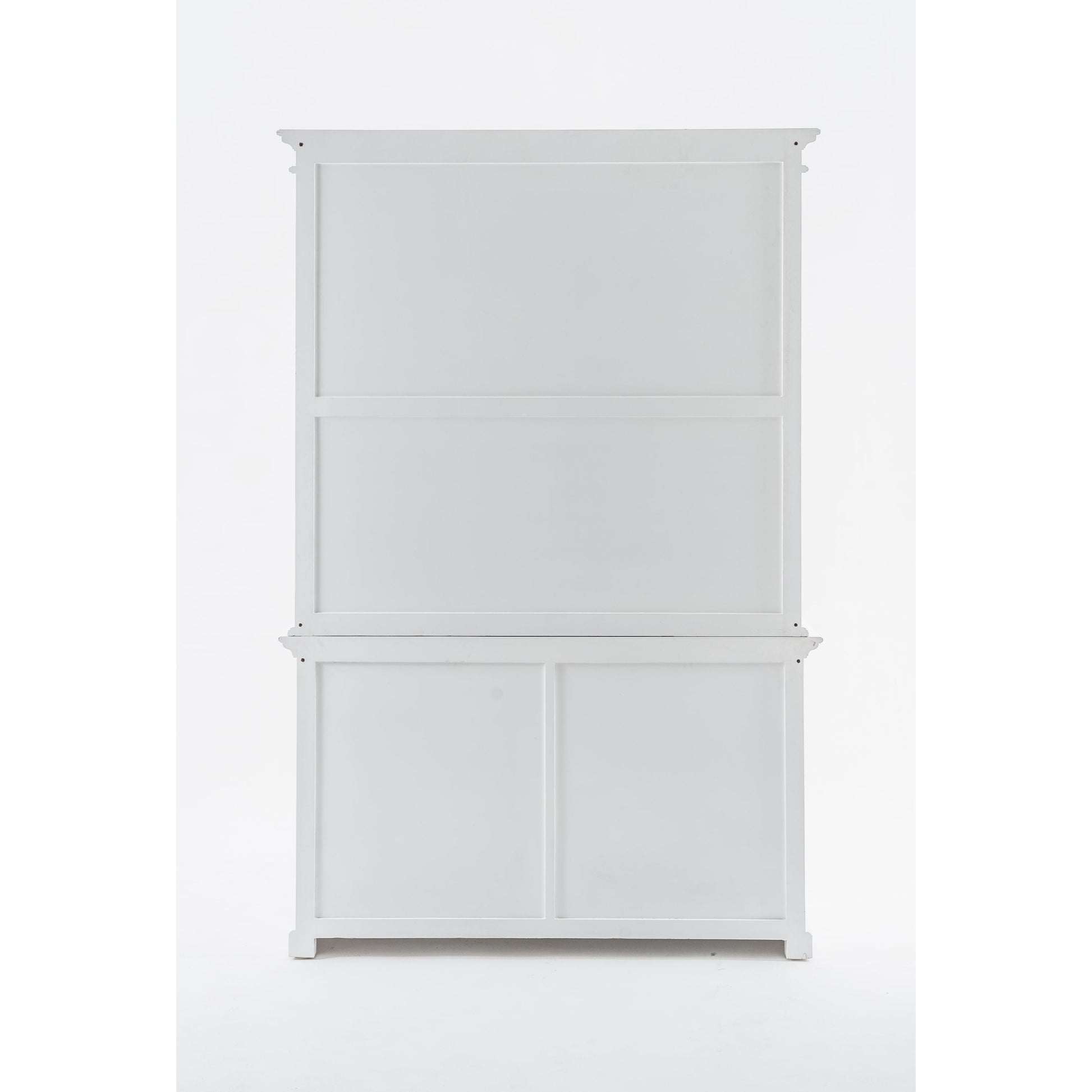NovaSolo Halifax 57" Classic White Mahogany Buffet Hutch Cabinet With 4 Doors & 2 Adjustable Shelves