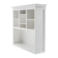 NovaSolo Halifax 57" Classic White Mahogany Buffet Hutch Cabinet With 4 Doors & 2 Adjustable Shelves