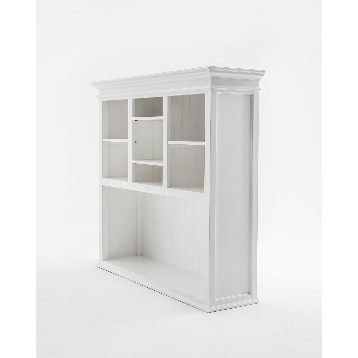 NovaSolo Halifax 57" Classic White Mahogany Buffet Hutch Cabinet With 4 Doors & 2 Adjustable Shelves