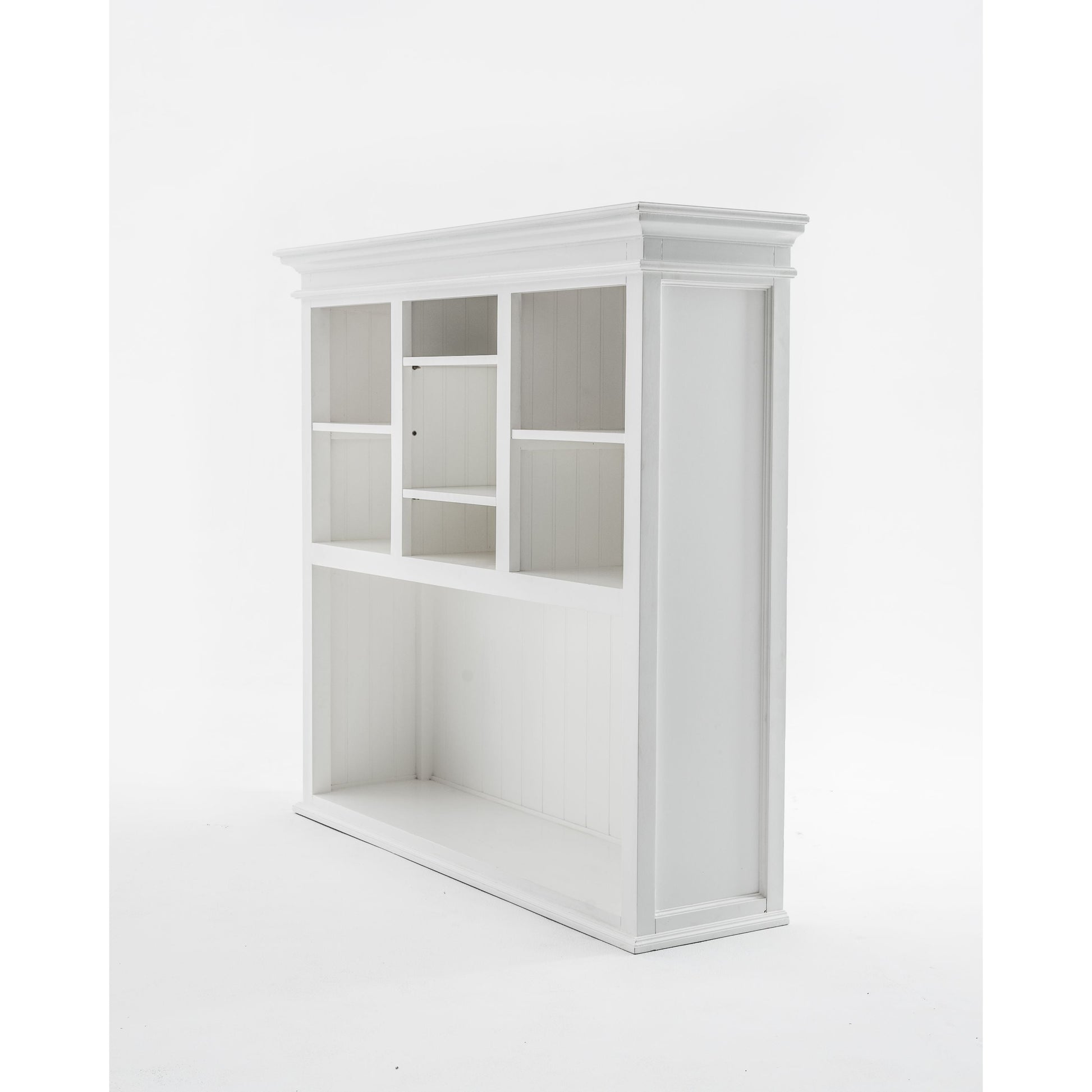 NovaSolo Halifax 57" Classic White Mahogany Buffet Hutch Cabinet With 4 Doors & 2 Adjustable Shelves