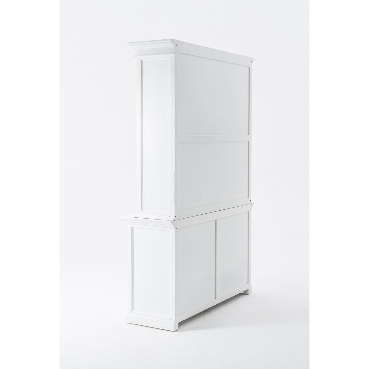 NovaSolo Halifax 57" Classic White Mahogany Buffet Hutch Cabinet With 4 Doors & 2 Adjustable Shelves
