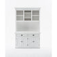 NovaSolo Halifax 57" Classic White Mahogany Buffet Hutch Cabinet With 4 Doors & 2 Adjustable Shelves