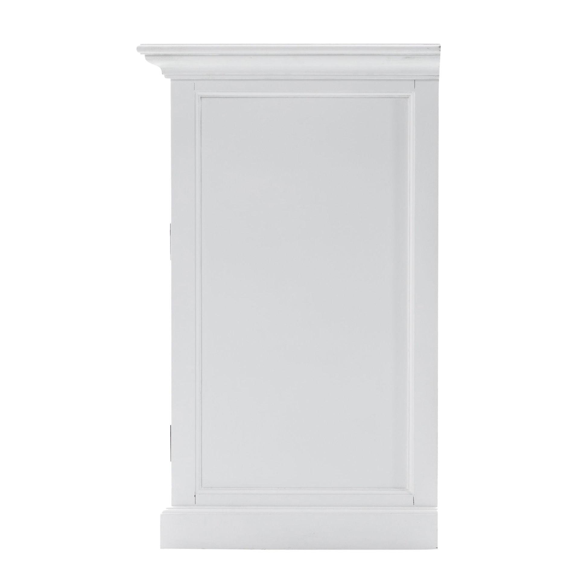 NovaSolo Halifax 57" Classic White Mahogany Buffet Hutch Cabinet With 4 Doors & 2 Adjustable Shelves