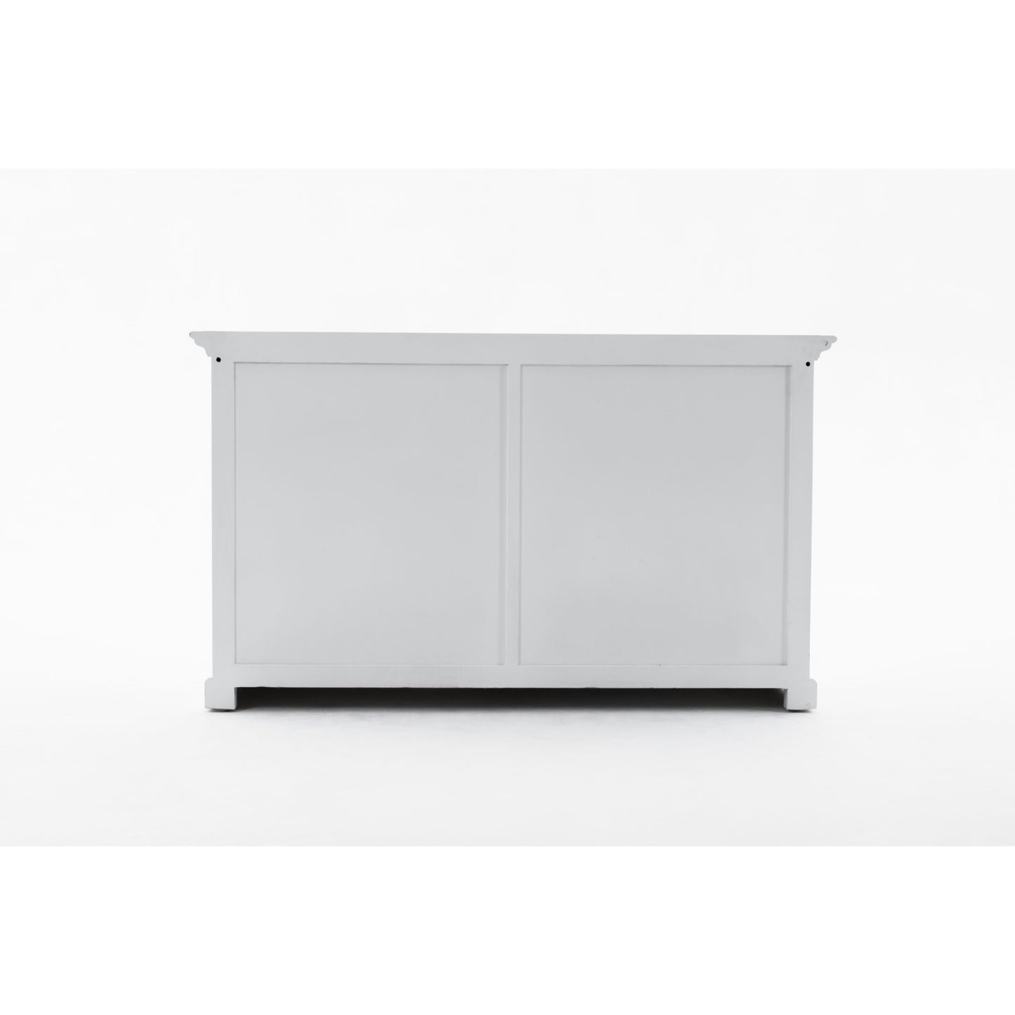 NovaSolo Halifax 57" Classic White Mahogany Buffet Hutch Cabinet With 4 Doors & 2 Adjustable Shelves