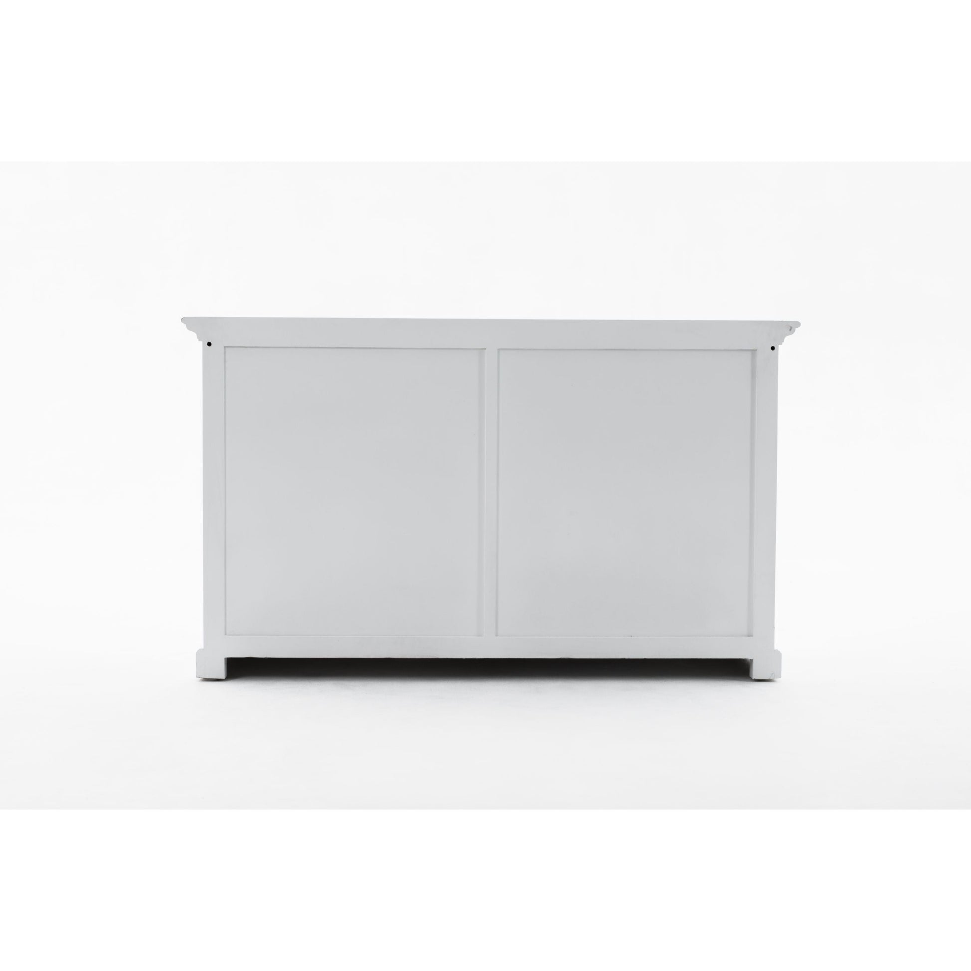 NovaSolo Halifax 57" Classic White Mahogany Buffet Hutch Cabinet With 4 Doors & 2 Adjustable Shelves