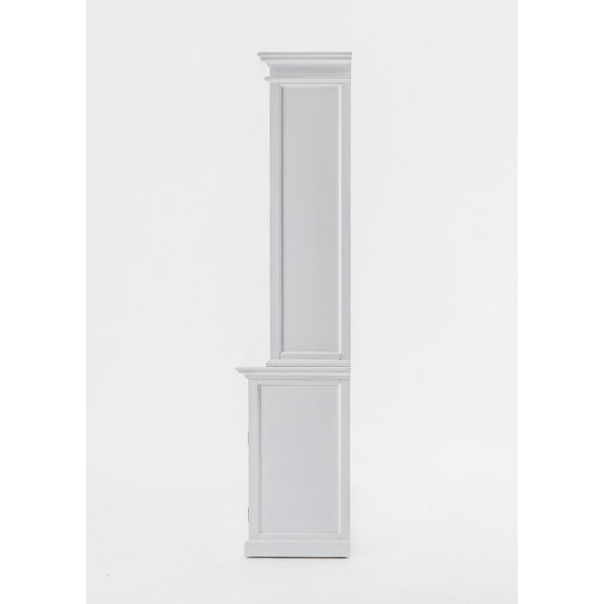 NovaSolo Halifax 57" Classic White Mahogany Buffet Hutch Cabinet With 4 Doors & 2 Adjustable Shelves