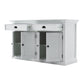 NovaSolo Halifax 57" Classic White Mahogany Buffet Hutch Cabinet With 4 Doors & 2 Adjustable Shelves
