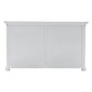 NovaSolo Halifax 57" Classic White Mahogany Buffet Hutch Cabinet With 4 Doors & 2 Adjustable Shelves