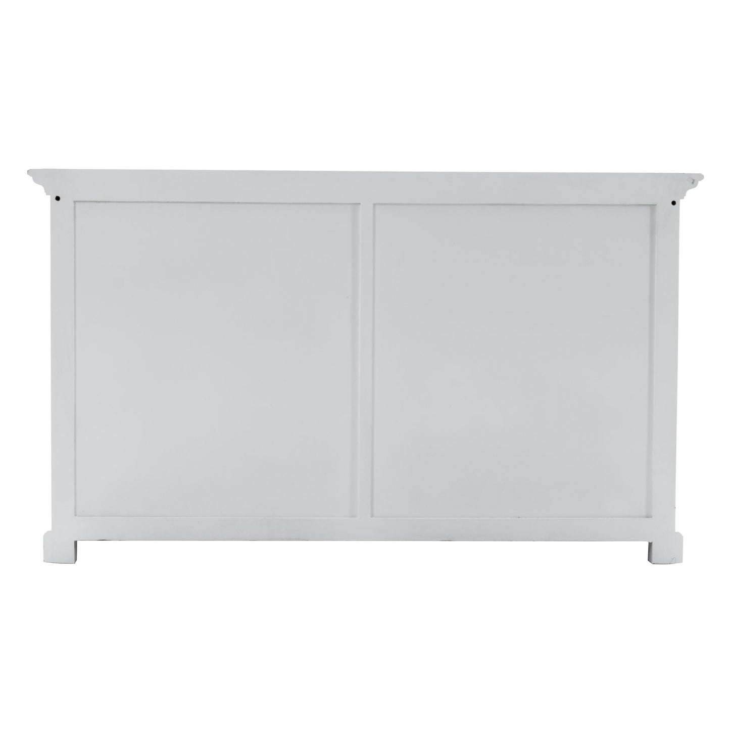 NovaSolo Halifax 57" Classic White Mahogany Buffet Hutch Cabinet With 4 Doors & 2 Adjustable Shelves
