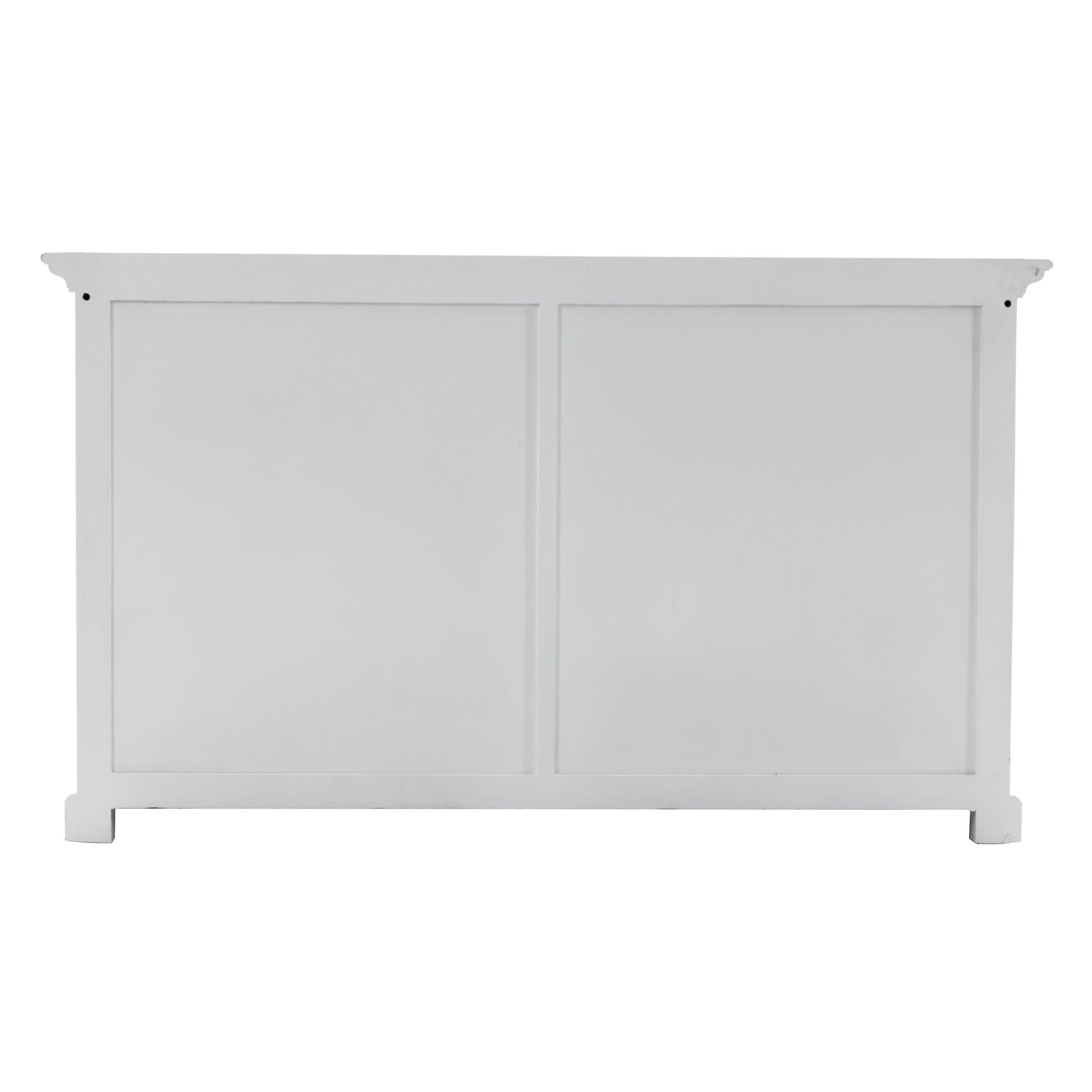 NovaSolo Halifax 57" Classic White Mahogany Buffet Hutch Cabinet With 4 Doors & 2 Adjustable Shelves